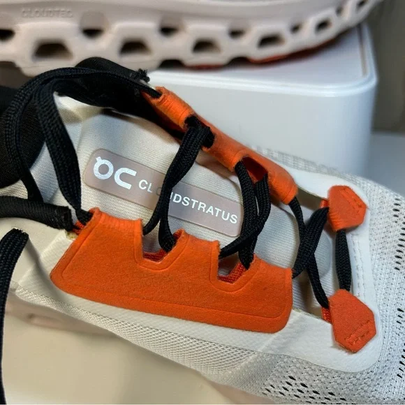 On Cloud Cloudstratus 3 Running Sneaker Women’s 10 Undyed White/Sand Orange - Picture 13 of 16